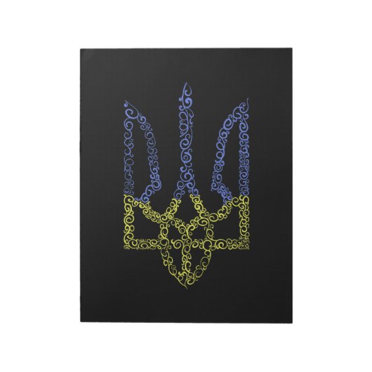 Ukraine-Wappen-Trident-Trendsub-Spiralmuster Notizblock (Rotiert)