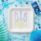 Ukraine-Wappen-Trident-Trendsub-Spiralmuster Pappteller (Party)