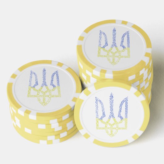 Ukraine-Wappen-Trident-Trendsub-Spiralmuster Pokerchips (Stapel)