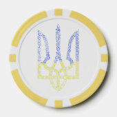 Ukraine-Wappen-Trident-Trendsub-Spiralmuster Pokerchips (Vorderseite)