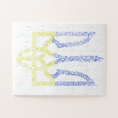 Ukraine-Wappen-Trident-Trendsub-Spiralmuster Puzzle (Horizontal)