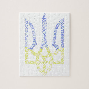 Ukraine-Wappen-Trident-Trendsub-Spiralmuster Puzzle