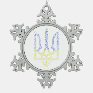 Ukraine-Wappen-Trident-Trendsub-Spiralmuster Schneeflocken Zinn-Ornament