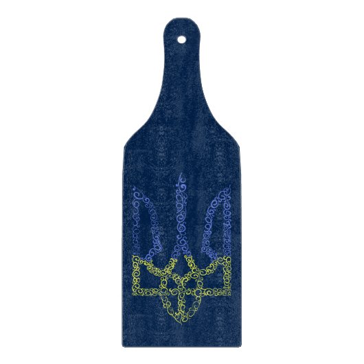 Ukraine-Wappen-Trident-Trendsub-Spiralmuster Schneidebrett (Vorderseite)