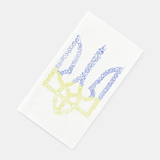 Ukraine-Wappen-Trident-Trendsub-Spiralmuster Serviette (Ecke)