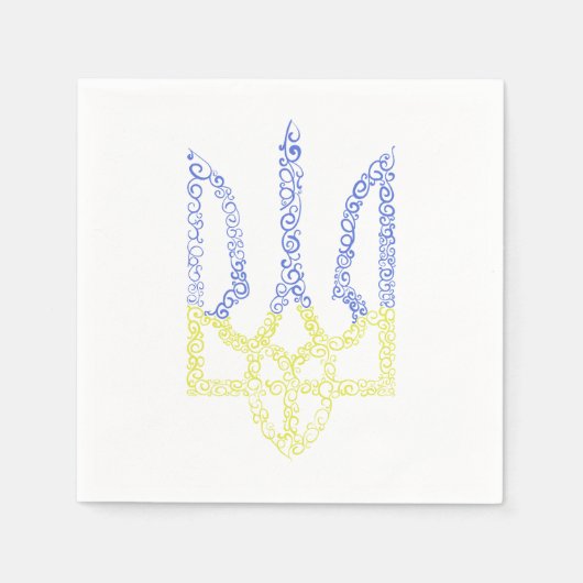 Ukraine-Wappen-Trident-Trendsub-Spiralmuster Serviette (Vorderseite)