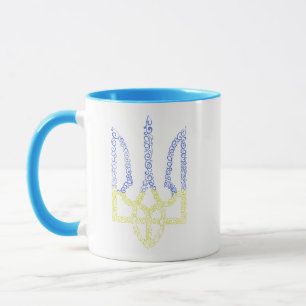 Ukraine-Wappen-Trident-Trendsub-Spiralmuster Tasse