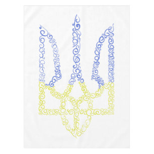 Ukraine-Wappen-Trident-Trendsub-Spiralmuster Tischdecke