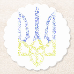 Ukraine-Wappen-Trident-Trendsub-Spiralmuster Untersetzer