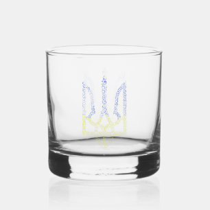 Ukraine-Wappen-Trident-Trendsub-Spiralmuster Whiskyglas