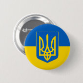 UKRAINE-Wappen und Flagge Button (Vorne & Hinten)