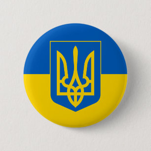 UKRAINE-Wappen und Flagge Button