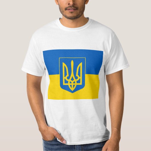 UKRAINE Wappen und Flagge T-Shirt (Vorderseite)