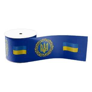 Ukraine, Wappen von Tryzub, Ukraine Ripsband