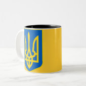 UKRAINE-WAPPEN ZWEIFARBIGE TASSE (Vorderseite Links)