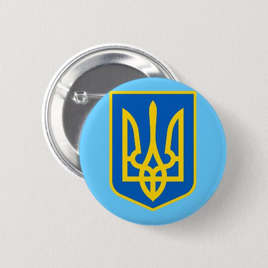 UKRAINE-Wappenschuss Button (Vorne & Hinten)