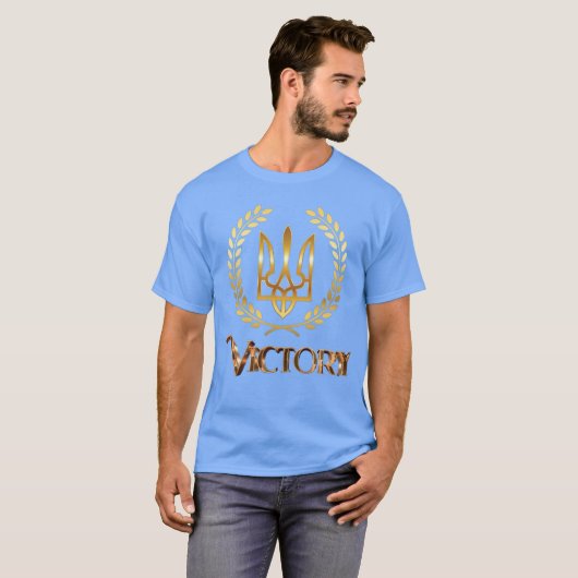Ukraine Warrior Golden Trident Sieger T - Shirt (Vorne ganz)