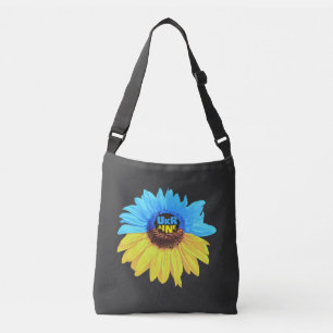 Ukraine Wasserfarbe Sonnenblume blau gelbe Flagge Tragetaschen Mit Langen Trägern