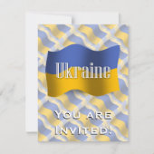 Ukraine-Wave-Flagge Einladung (Vorderseite)