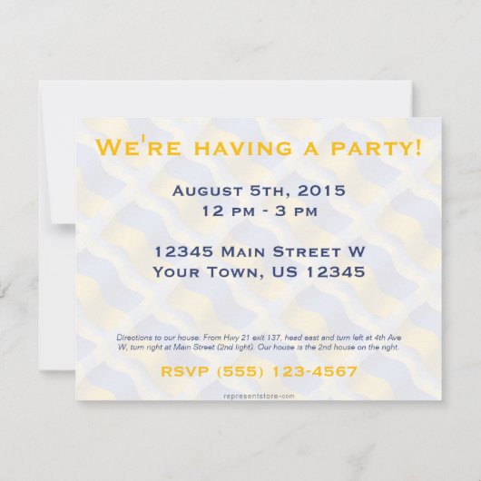 Ukraine-Wave-Flagge Einladung (Rückseite)