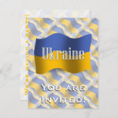 Ukraine-Wave-Flagge Einladung (Vorne/Hinten)