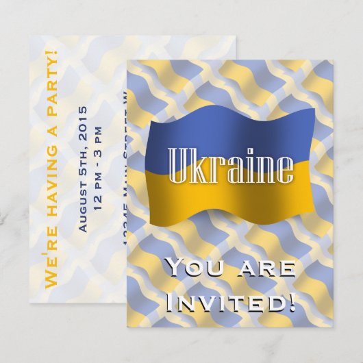 Ukraine-Wave-Flagge Einladung (Vorne/Hinten)