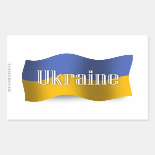 Ukraine Waving Flag Rechteckiger Aufkleber
