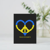 Ukraine Weltfrieden Shirt Retro Peace Liebe U Postkarte (Stehend Vorderseite)