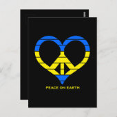 Ukraine Weltfrieden Shirt Retro Peace Liebe U Postkarte (Vorne/Hinten)
