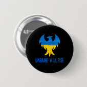 Ukraine wird Phoenix Bird aufsteigen Button (Vorne & Hinten)