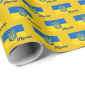 Ukraine Wrapping Paper, ukrainische Flag patriotis Geschenkpapier (Rolleneckpunkt)
