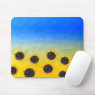 Ukraine yellow blue geometry mesh pattern Flowers Mousepad