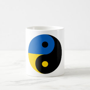 Ukraine Yin Yang Symbol mit Flagge Ukraine Farbe Kaffeetasse