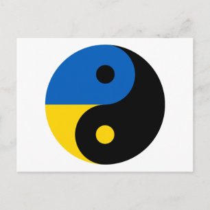 Ukraine Yin Yang symbol with flag of Ukraine color Postkarte