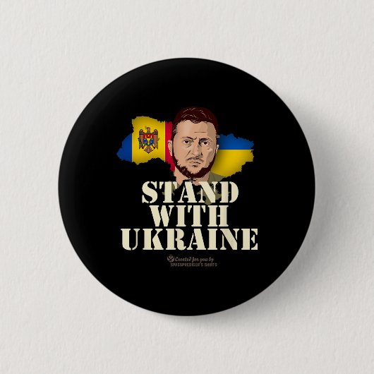 Ukraine Zelensky Flaggen der Republik Moldau und  Button (Vorderseite)
