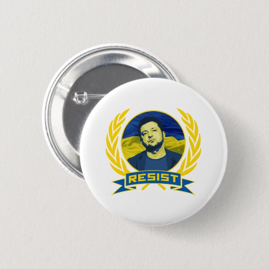Ukraine Zelensky Resist Button (Vorne & Hinten)