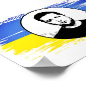 Ukraine Zelenskyj-blaue gelbe Flagge Poster (Ecke)