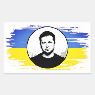 Ukraine Zelenskyj-blaue gelbe Flagge Rechteckiger Aufkleber