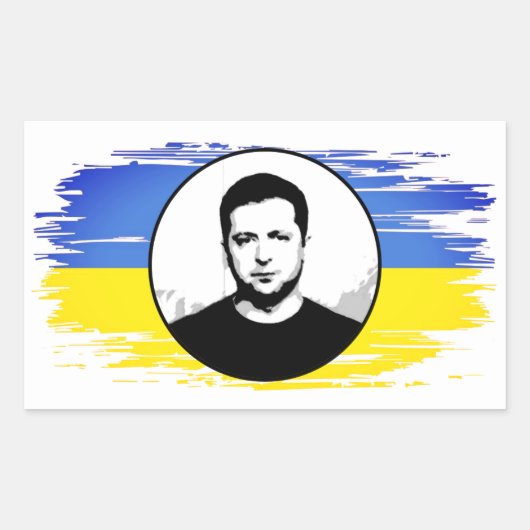 Ukraine Zelenskyj-blaue gelbe Flagge Rechteckiger Aufkleber (Vorderseite)