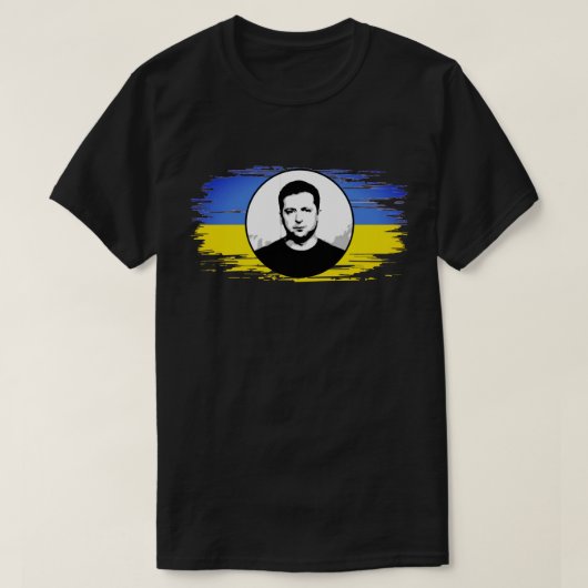 Ukraine Zelenskyj-blaue gelbe Flagge T-Shirt (Design vorne)