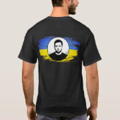Ukraine Zelenskyj-blaue gelbe Flagge T-Shirt (Rückseite)