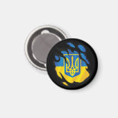 Ukraine zerrissene Flagge Magnet (Vorderseite/Rückseite)
