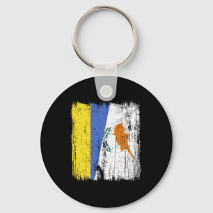 Ukraine Zypern Halbflagge Ukrainisches Zypriotisch Schlüsselanhänger