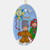 Ukrainer ChristmasCarollers Keramikornament (Rechts)