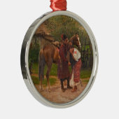 Ukrainer Kozak mit weinendem Mädchen Ornament Aus Metall (Rechts)