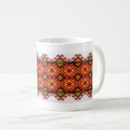 Ukrainer Vyshyvanka Hutsul Stickerei-Orangen-Tasse Kaffeetasse