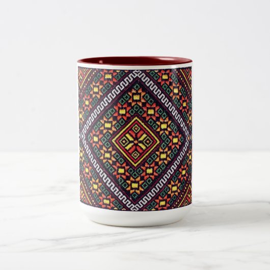 Ukrainer Vyshyvanka Stickerei-Orange sonnt Tasse (Mittel)