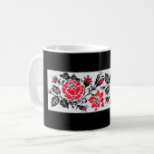 Ukrainer Vyshyvanka Stickerei-Rosen-Tasse Kaffeetasse (Vorderseite Links)