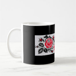 Ukrainer Vyshyvanka Stickerei-Rosen-Tasse Kaffeetasse