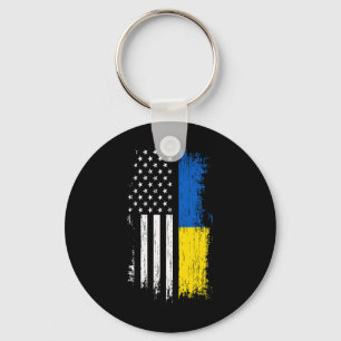 Ukrainian American Flag T Shirt - Stolz Ukraine US Schlüsselanhänger